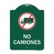 Signmission Spanish Traffic No Camiones No Trucks W/ Graphic, Green & White Alum Sign, 18" x 24", GW-1824-22881 A-DES-GW-1824-22881 - alternate 1